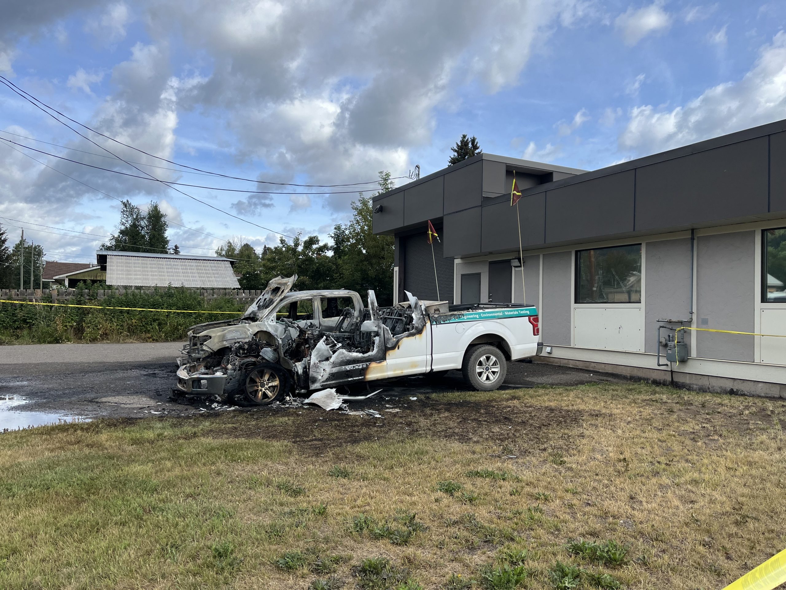 McElhanney trucks burned in Smithers