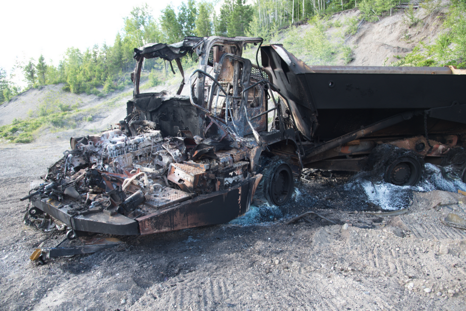 Nocturnal Visit Leaves Equipment in Flames (Prince George)
